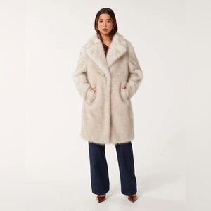 Ever New Victoria Faux Fur Coat (Mink) Cream Teddy Jacket
